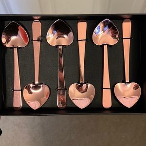 The Just Slate Company; 6 copper heart shaped teaspoons